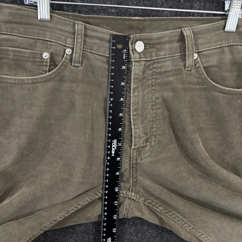 Levis 514 Corduroy Pants Men's 36x30 Olive Green 5-Pocket Straight Casual